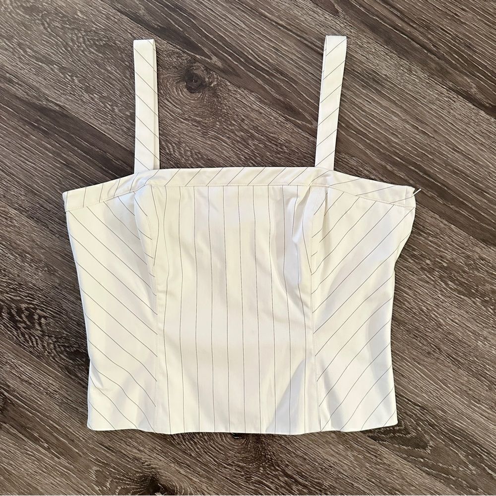 Worth Y2K cropped pinstripe top